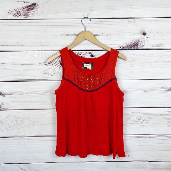 Meadow Rue Embroidered Knitted Tank Top Sz Small - Picture 3 of 6